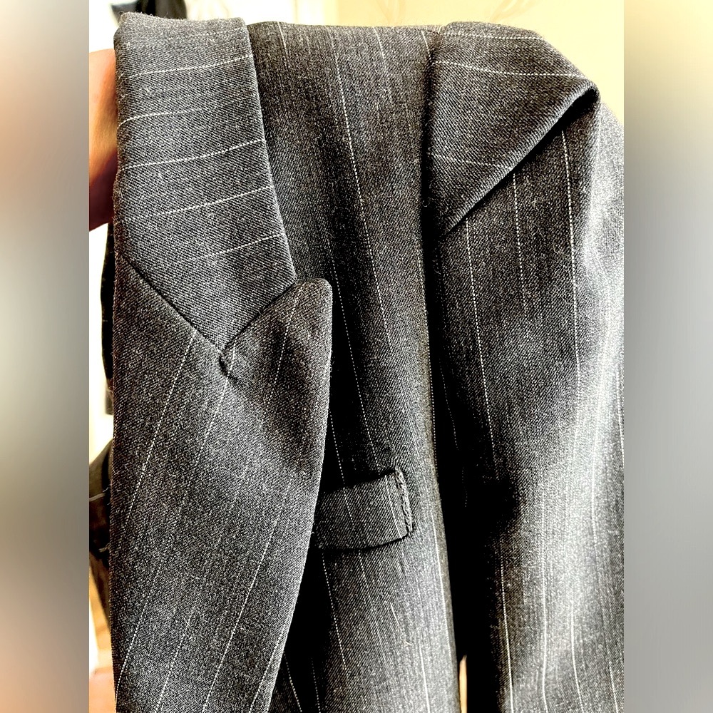 MARCIANO pinstripes charcoal blazer